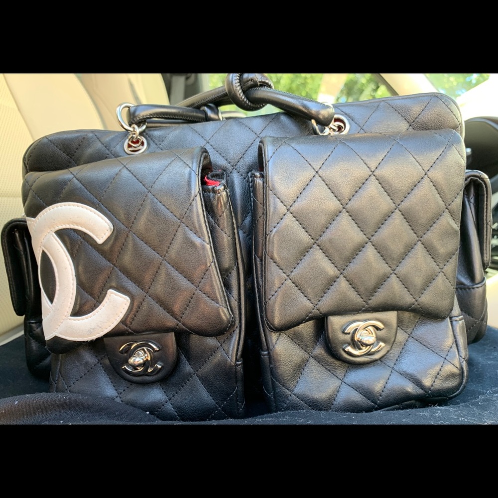 Chanel Cambon Quilted Leather Ligne Reporter Bag
